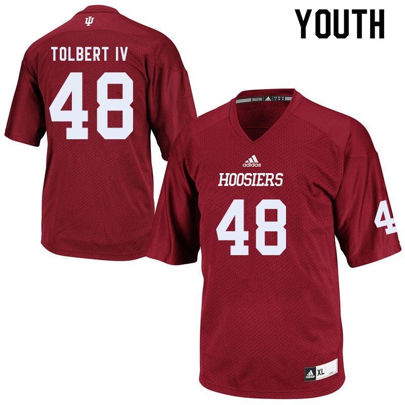 Youth #48 Robert Tolbert IV Indiana Hoosiers College Football Jerseys Sale-Crimson
